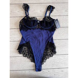 Oh La La Cheri Lace blue Teddy's with black lace size xl